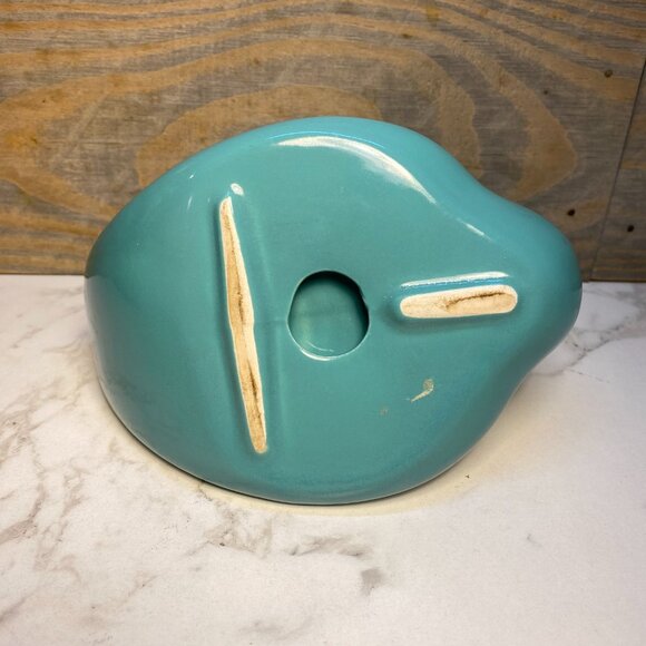 Swan Hand Towel Holder Glazed Ceramic Aqua Bathroom Towel Display Andre Richard - Picture 5 of 5